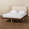 Baxton Studio Senna Mid-Century Beige Fabric Upholstered and Walnut Brown Finished Wood Platform Bed-Full 197-11603-ZORO - alternate 5
